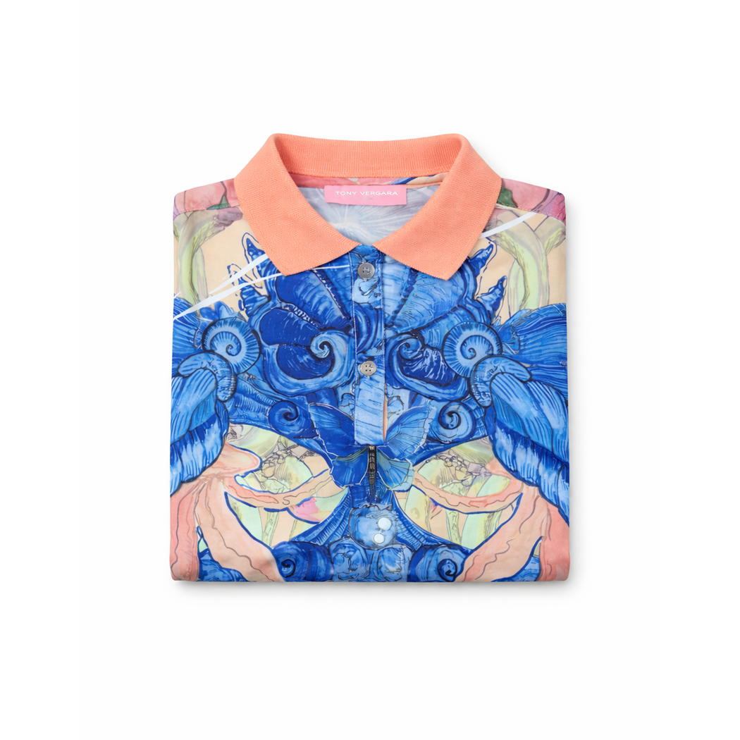 Blusa de Seda Tipo Polo