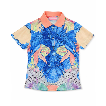 Blusa de Seda Tipo Polo