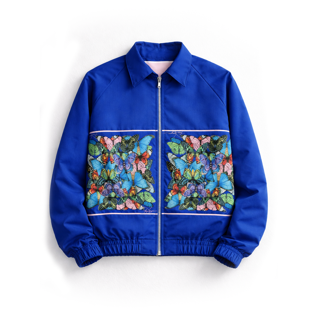 Cazadora Bomber Unisex Blue Morpho | Mariposas | Edición Limitada | Tony Vergara