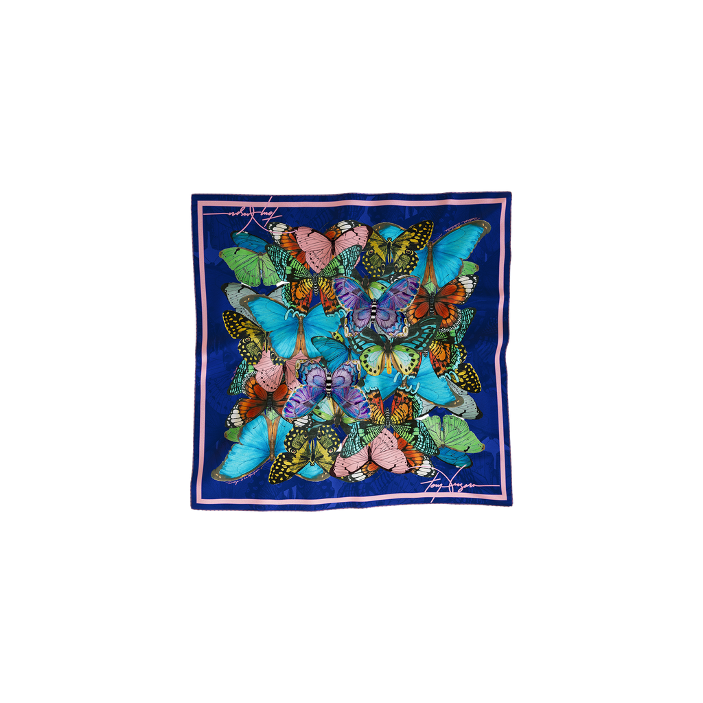 Dance of the Butterflies mini silk scarf by Tony Vergara